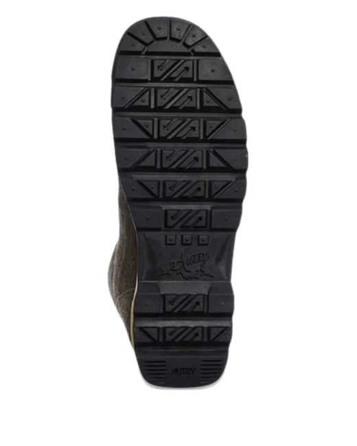 Autry Brown Malga Logo-Plaque Lace-Up Sneakers