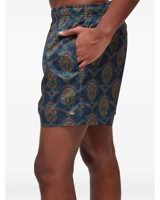 Osklen Green Aquaone Flex Peacock-Pattern Swim Shorts for men