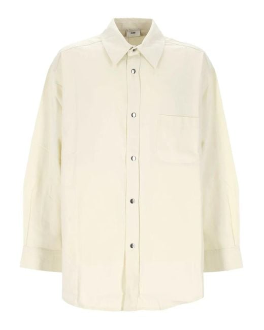 Autry エンブロイダリー シャツ Natural