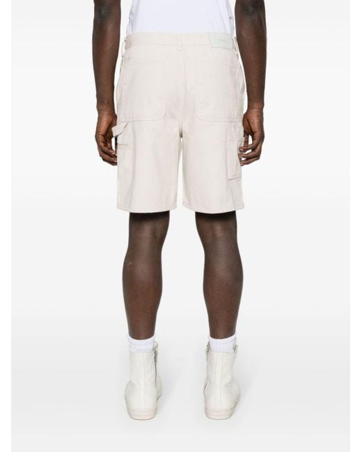 DUNST White Denim Carpenter Shorts for men