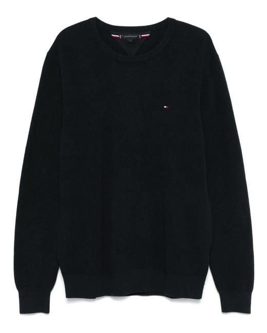 Tommy Hilfiger Black Crew-Neck Sweater for men