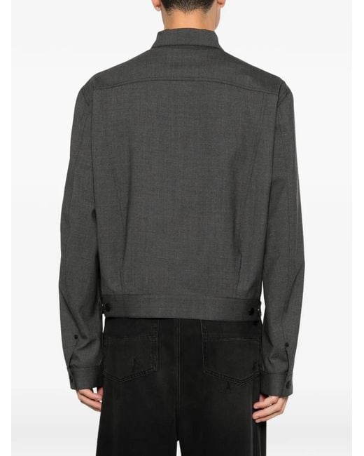 DSquared² Gray Button-Up Pocket-Detail Jacket for men