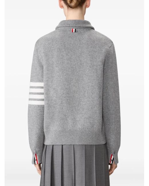 Pull Rayé À Col Montant Thom Browne en coloris Gray