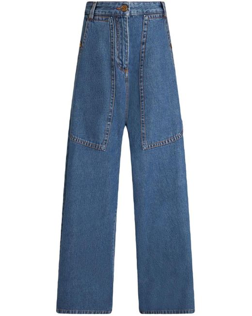 Etro Jeans Met Wijde Pijpen in het Blue