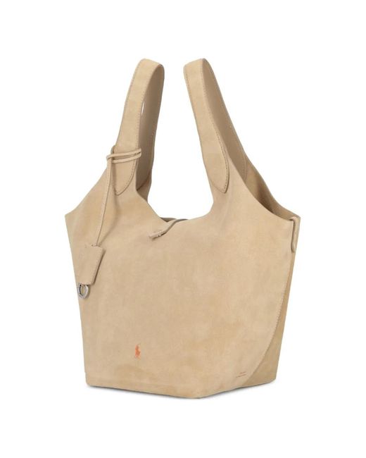 Polo Ralph Lauren Natural Polo Play Suede Tote Bag
