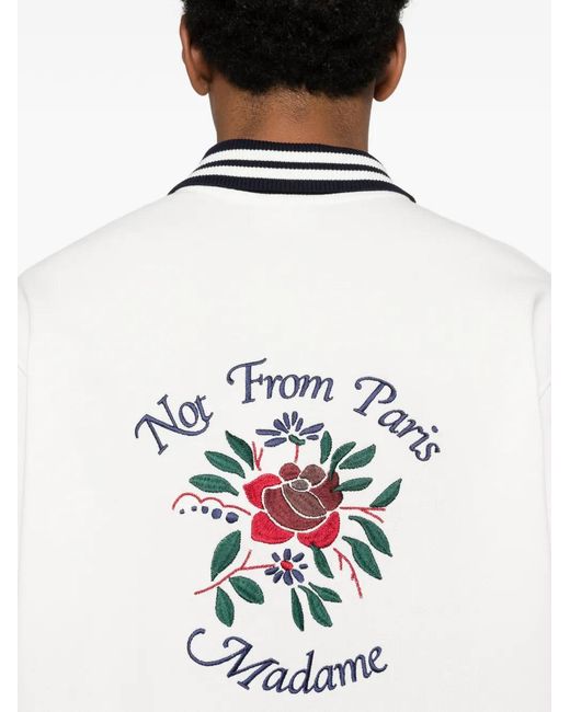 Drole de Monsieur White Striped-Collar Shirt for men