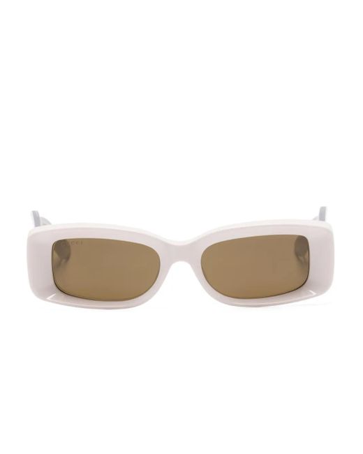 Occhiali Da Sole Squadrati Con Logo Inciso di Gucci in Natural