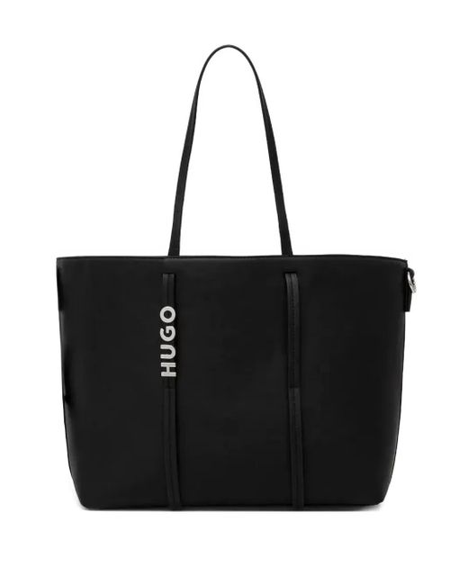 HUGO Black Mel Logo-Detail Tote Bag