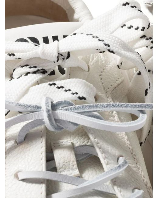 Miu Miu White Deco Leather Sneakers
