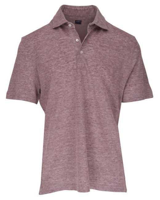 Fedeli Purple Zero Mélange-effect Polo Shirt for men