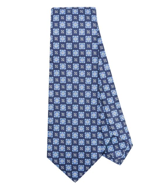 Corbata con estampado gráfico Kiton de hombre de color Blue