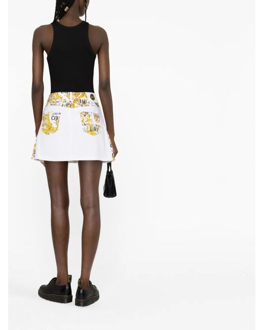 Versace Jeans Couture White Midi Skirt