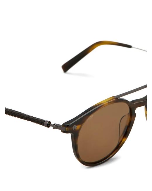 Tod's Brown Braided Round-Frame Sunglasses for men