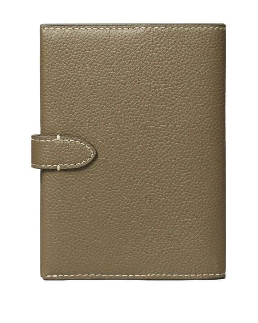 Tory Burch Green Button Leather Passport Case