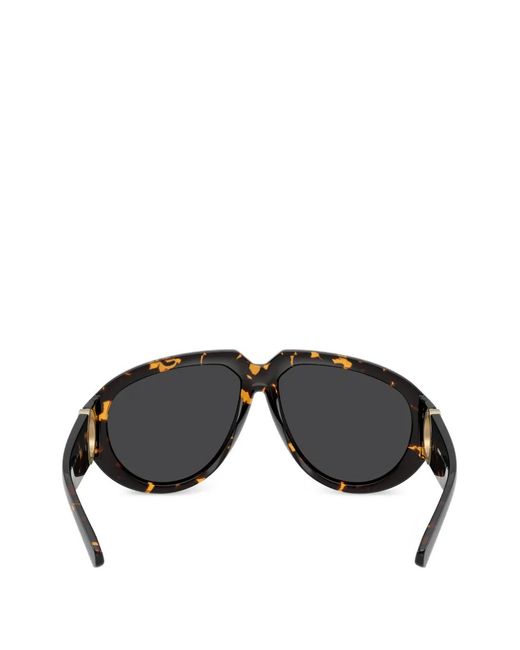Burberry Gray Equestrian Knight Design Pilot-Frame Sunglasses