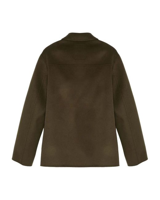 Yves Salomon Green Chest-Pocket Shirt Jacket for men