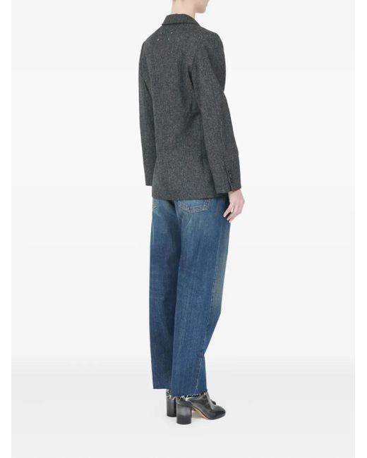 Maison Margiela Black Three-Button Tweed Jacket