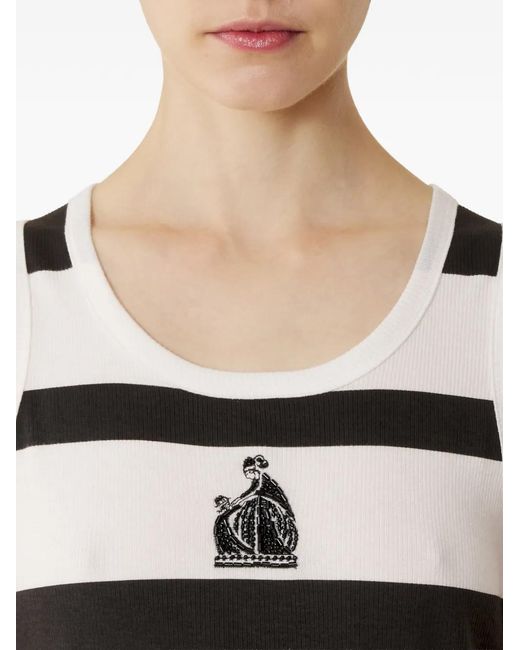 Lanvin White Striped Tank Top