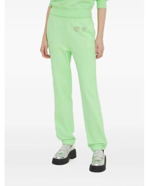 Chiara Ferragni Eye Star-Detail Track Pants in Green Lyst UK