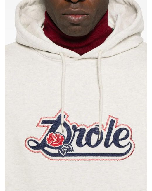 Sudadera con capucha y aplique de rosa Drole de Monsieur de hombre de color White