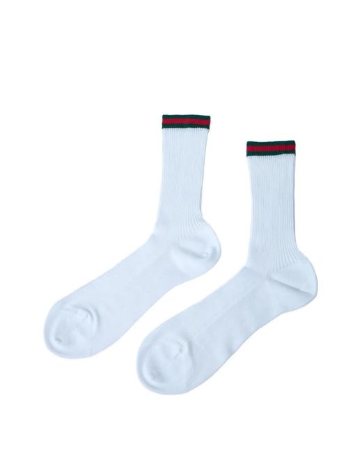 Gucci Blue Web Ribbed Socks