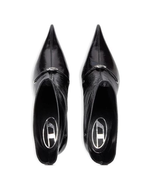 DIESEL Black D-Jewels Pointed-Toe Ankle Boots
