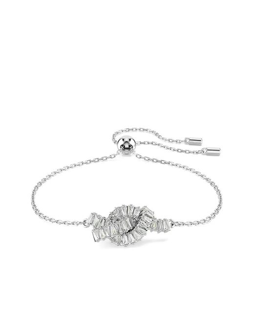 Swarovski White Matrix Baguette-Crystal Knot Bracelet