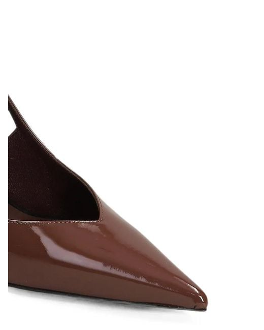 Roberto Festa Brown Patent-Finish Slingback Pumps