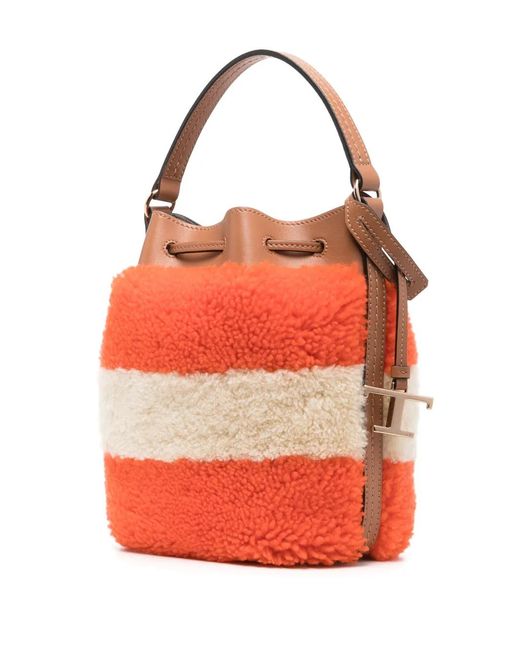 Tod's Red Sac Seau En Polaire À Design Colour Block