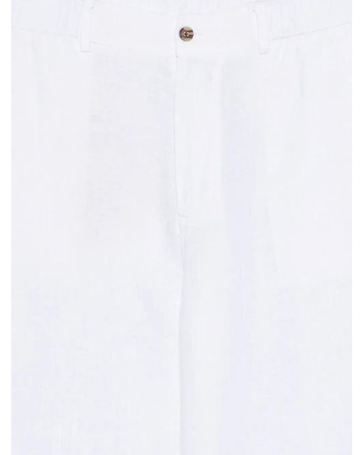 Ecoalf White Ethiwin Button Trousers for men