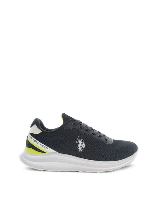 U.S. POLO ASSN. Blue Logo-Patch Lace-Up Sneakers for men