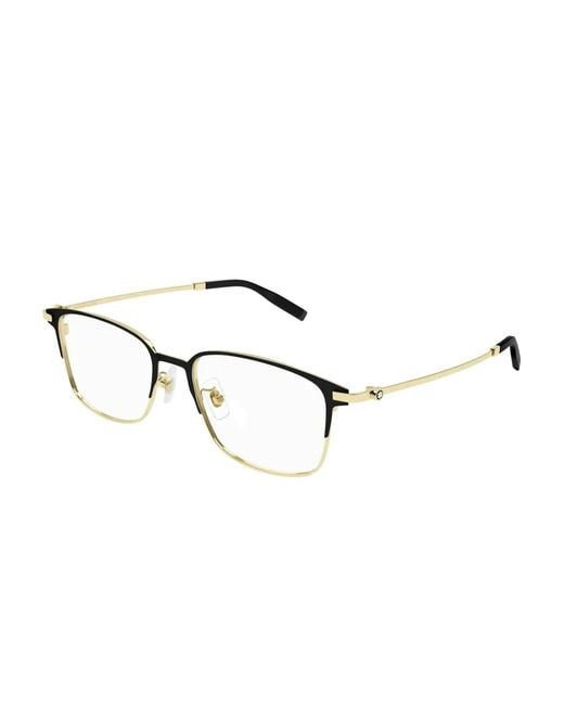 Montblanc Black Rectangle-Frame Glasses for men