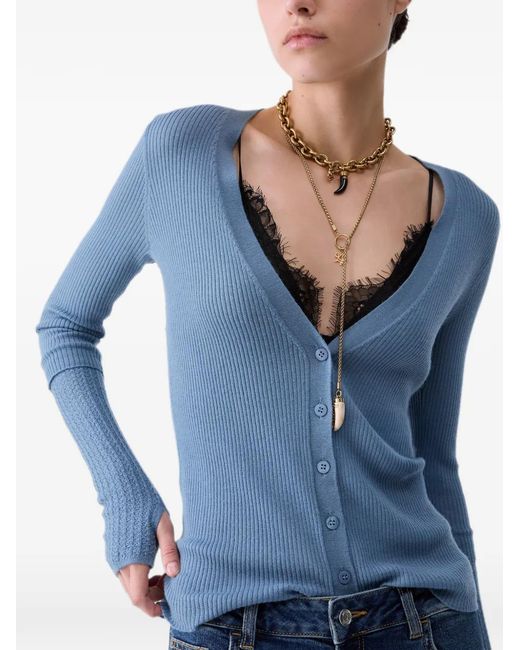Liu Jo Blue Pure Wool Cardigan