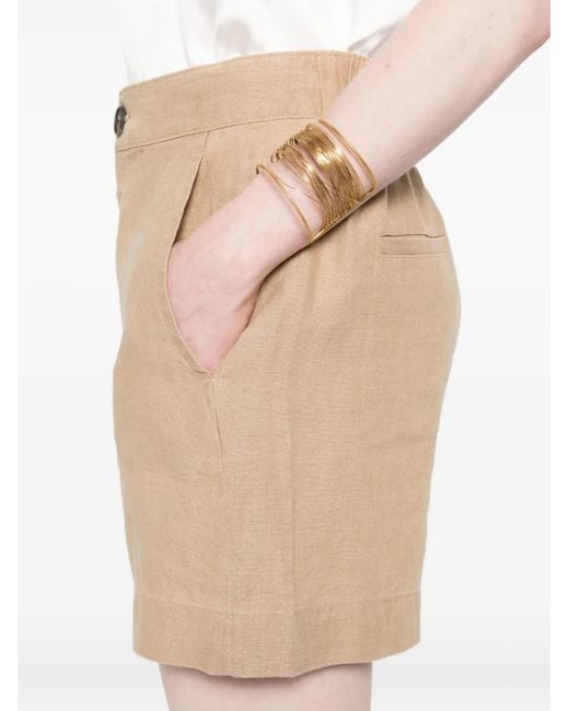 Vince Natural Buttoned Knee-Length Shorts