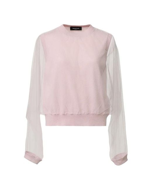 Fabiana Filippi Pink Sheer-Sleeves Blouse