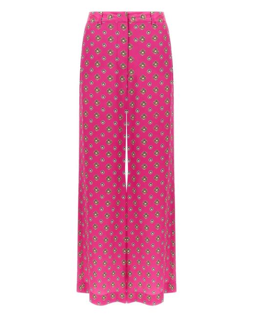 Pantaloni Dritti Pilar Con Stampa di L'Agence in Pink