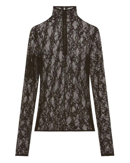 Haut À Empiècements En Dentelle Courreges en coloris Black