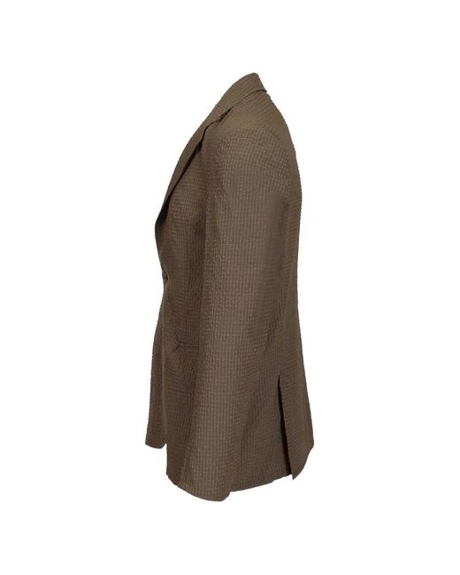 Emporio Armani Brown Button Pattern Blazer for men