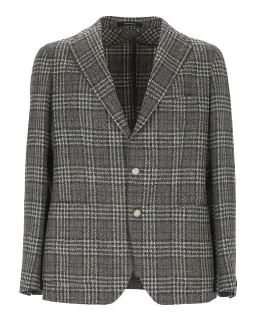 Tagliatore Black Checked Jacket for men