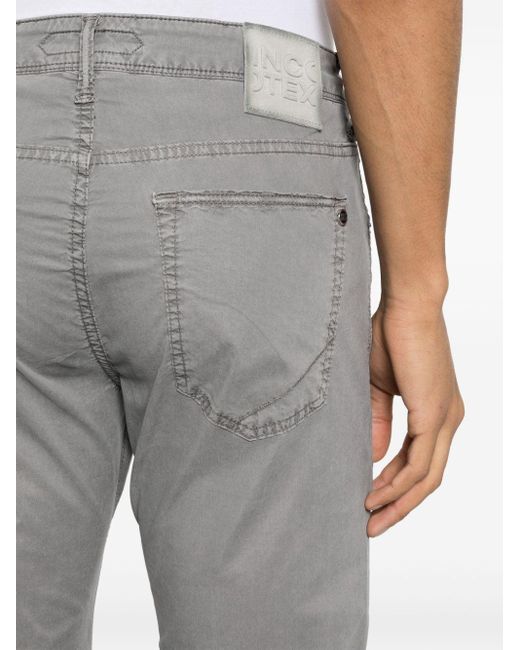 Incotex Gray Slim-cut Chino Trousers for men