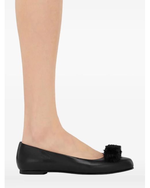 Ferragamo Black Vara Bow Ballet Flats