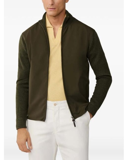 Hackett Black Milano-Stitch Hybrid Jacket for men