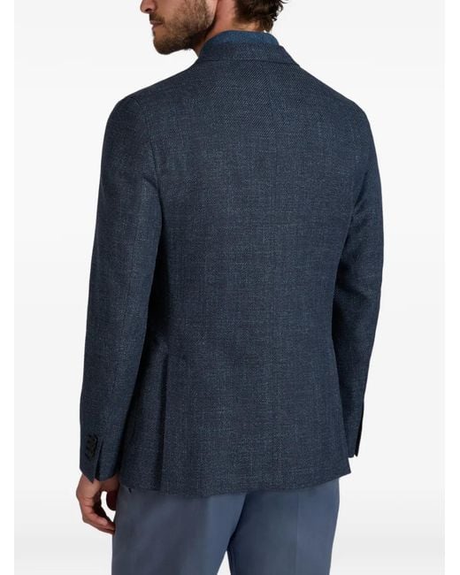 Slowear Blue Mélange-Effect Blazer for men