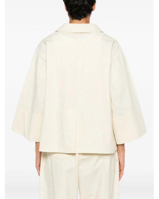 Chaqueta Oversize Con Cinturón Psophia de color White