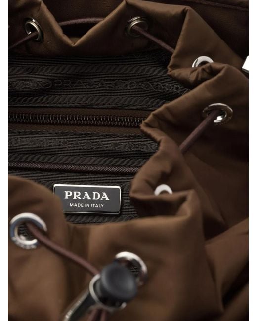 Prada Brown Logo-Detail Backpack