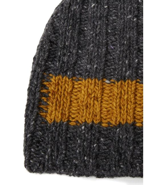 Plan C Gray Ribbed-Knit Beanie