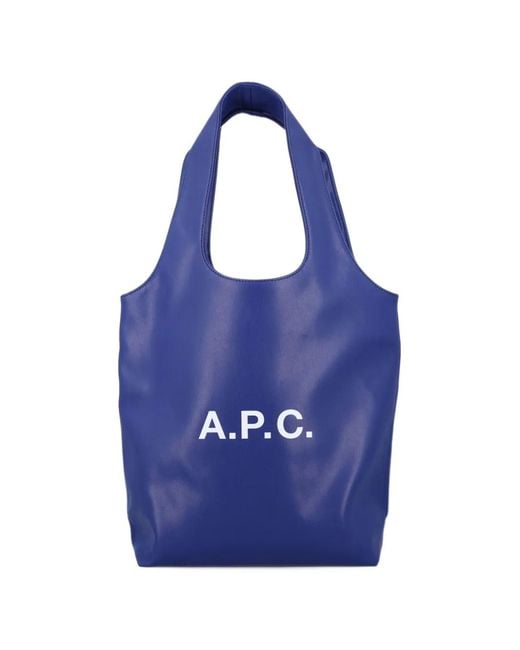 A.P.C. Blue Small Ninon Tote Bag for men