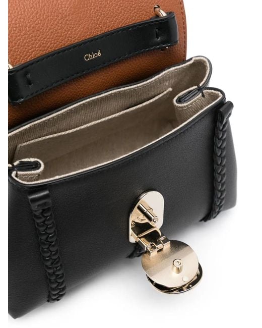 Chloé Black Penelope Braid-Detail Satchel Bag