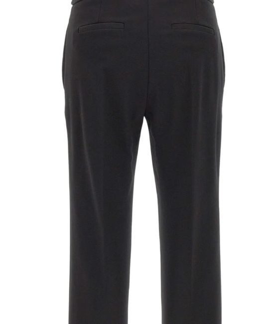 Kaos Black Straight-Leg Slit-Hem Trousers