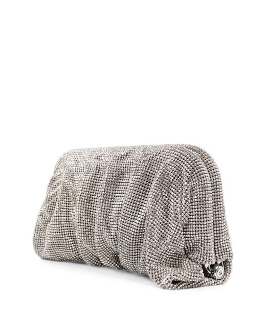 Benedetta Bruzziches Gray Venus La Grande Crystal-Embellished Clutch Bag